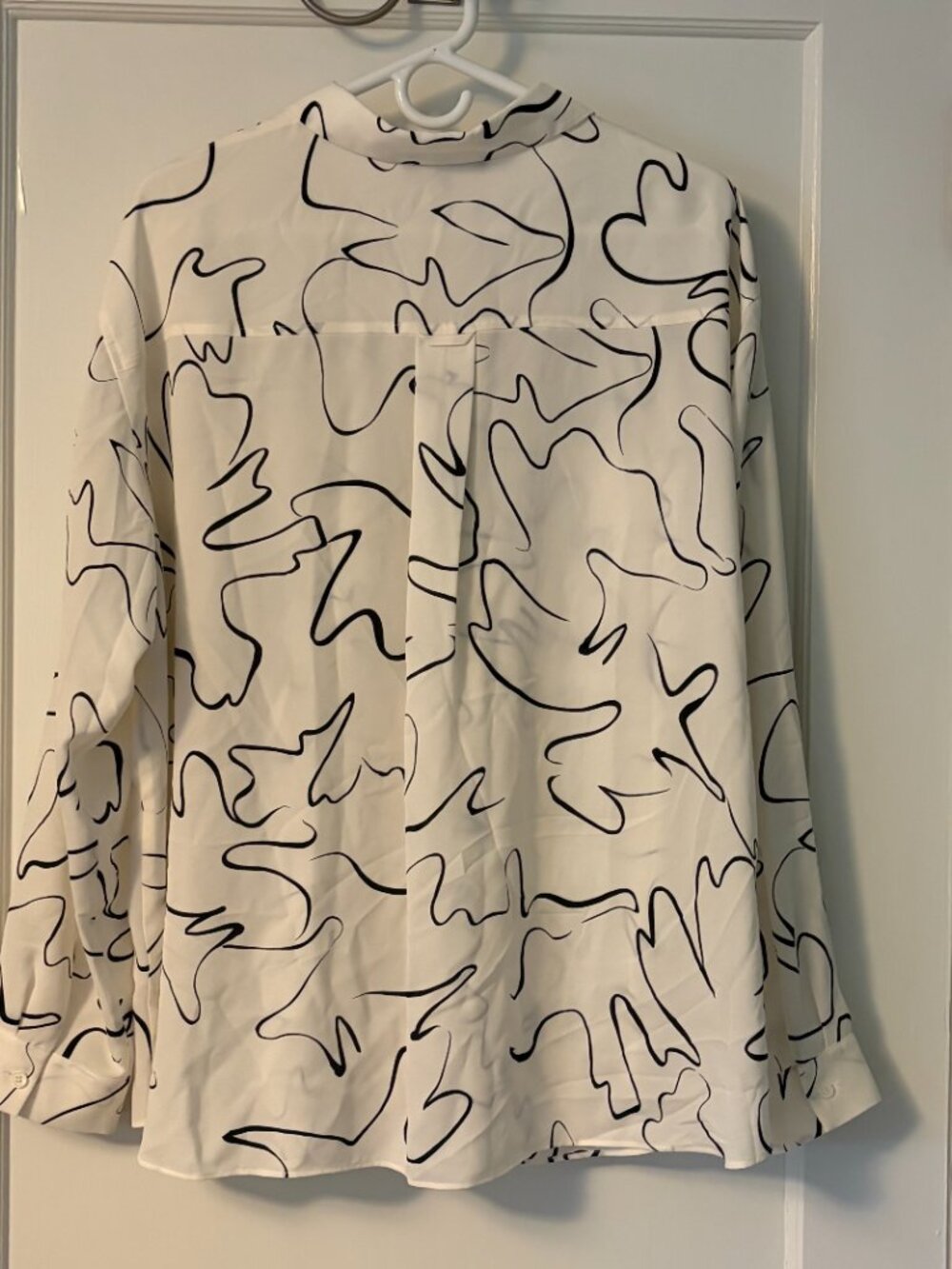Lafayette 148 100% silk abstract print button up blouse size XXL designer luxury - Picture 3 of 7